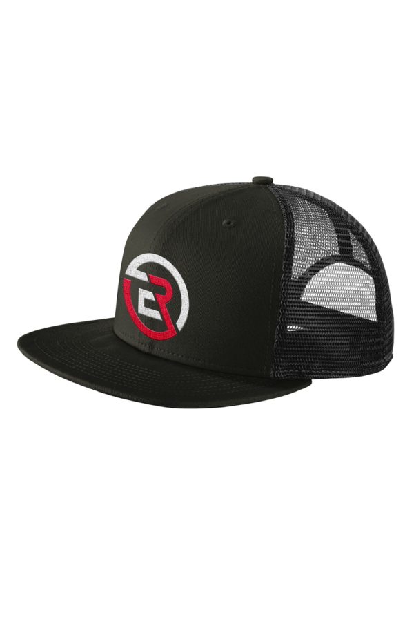 Black Hat Red and white circle Logo FE